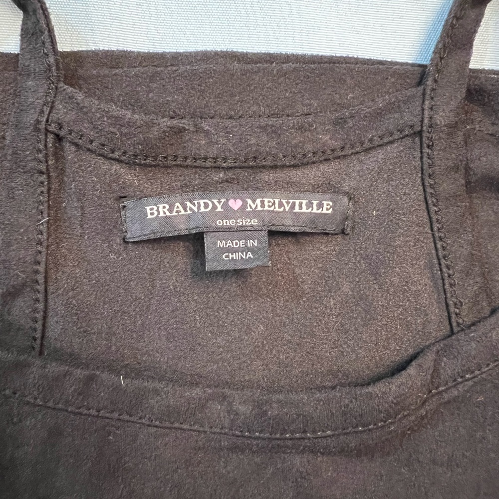 Brandy Melville Black Suede Halter Top